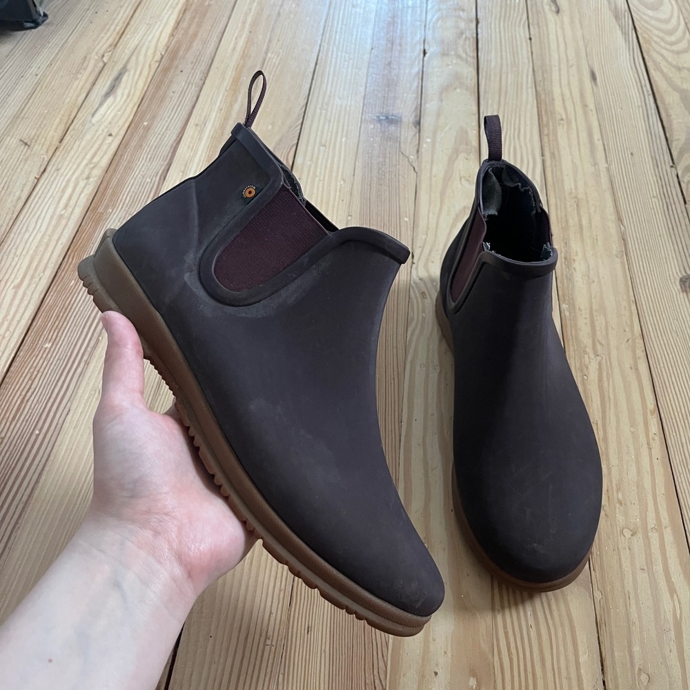 Bogs Sweet Pea Womens 10 Eggplant Purple Waterproof Chelsea Rain Boots 72198-601